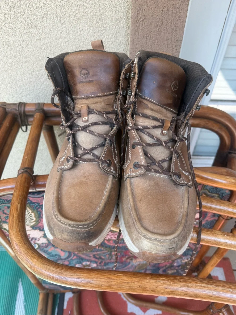 Wolverine Brown Leather Lace-Up Work Boots